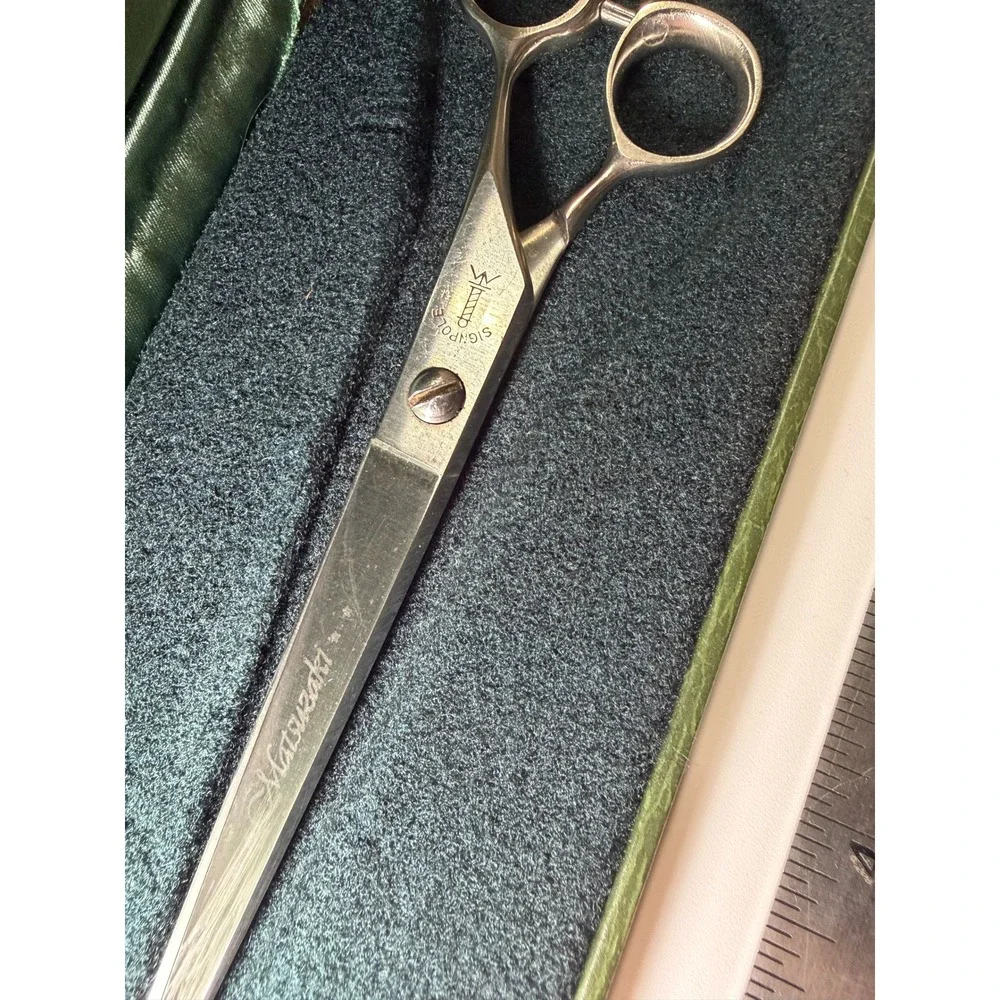 Matsuzaki Tokyo K Gold All Steel Barber Shears Hair Cutting Scissors 7 Inch Case